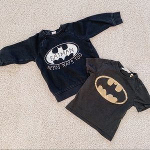 H&M Batman Sweatshirt and Tee Size 2-3Y